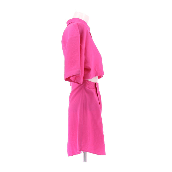 Robe chemise rose