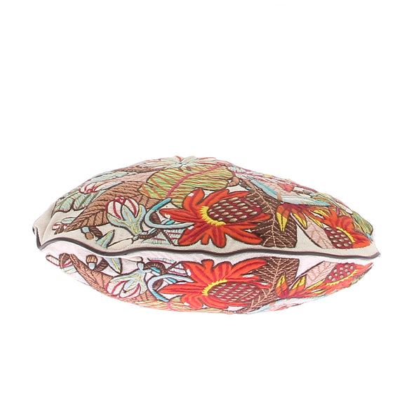 Sac porté épaule à broderies florales
