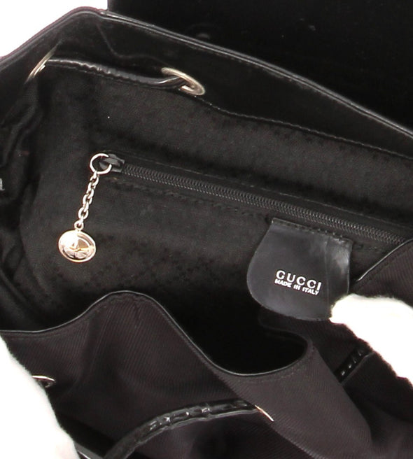 Sac à dos "Vintage Bamboo" en cuir verni