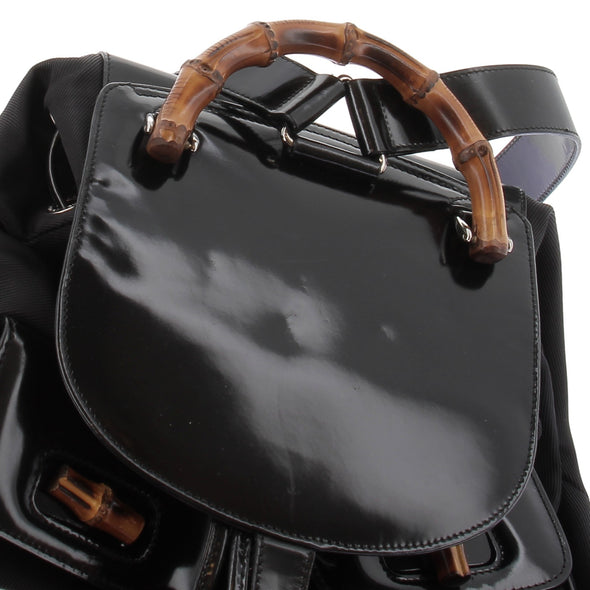 Sac à dos "Vintage Bamboo" en cuir verni