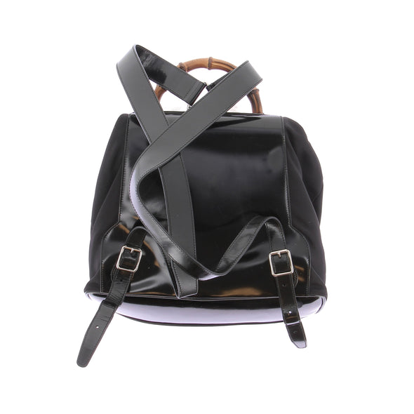 Sac à dos "Vintage Bamboo" en cuir verni