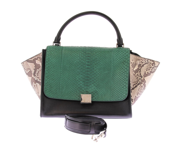 Sac à main "Trapèze" en cuir de python