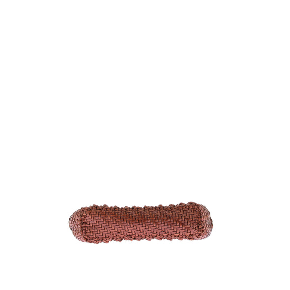 Sac "Amoria" marron en cuir tressé