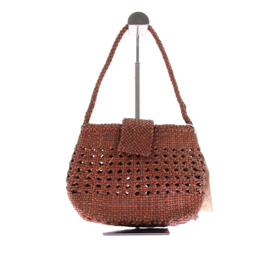 Sac "Amoria" marron en cuir tressé