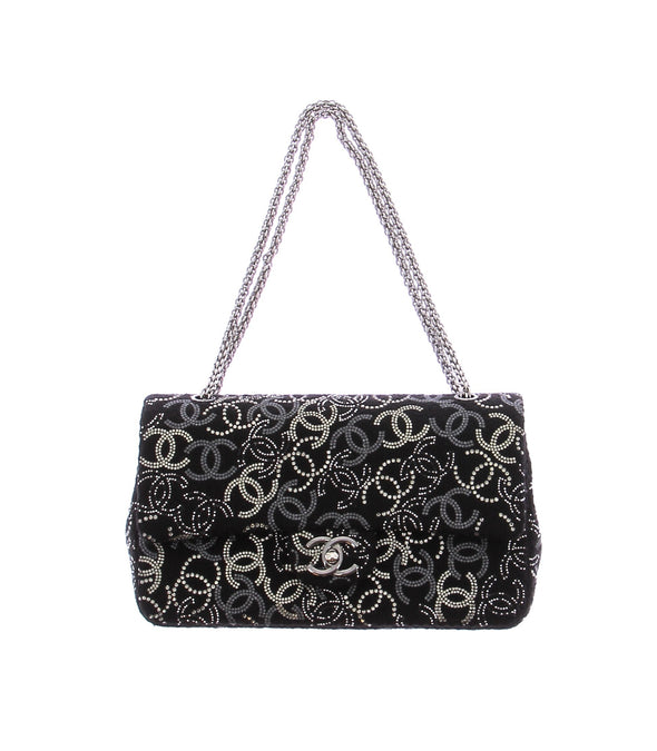 Sac à main "Timeless" noir à strass