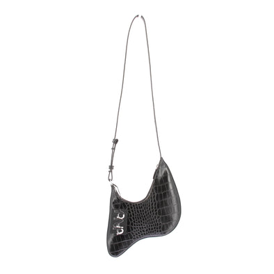 Sac à main asymétrique en cuir embossé