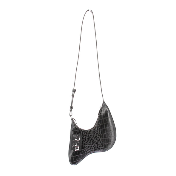 Sac à main asymétrique en cuir embossé