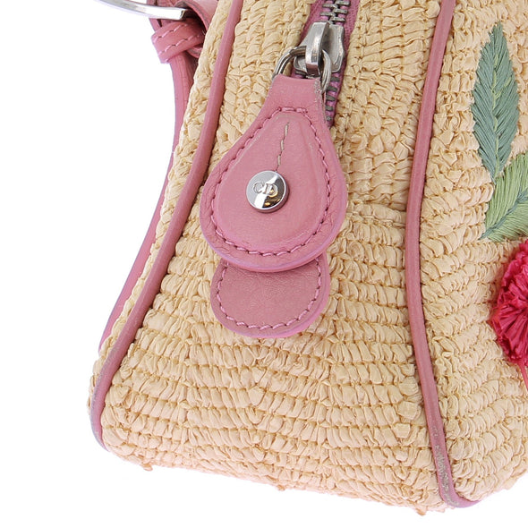 Sac à main en raphia brodé