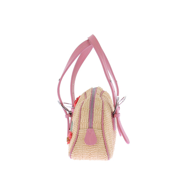 Sac à main en raphia brodé