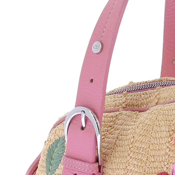 Sac à main en raphia brodé