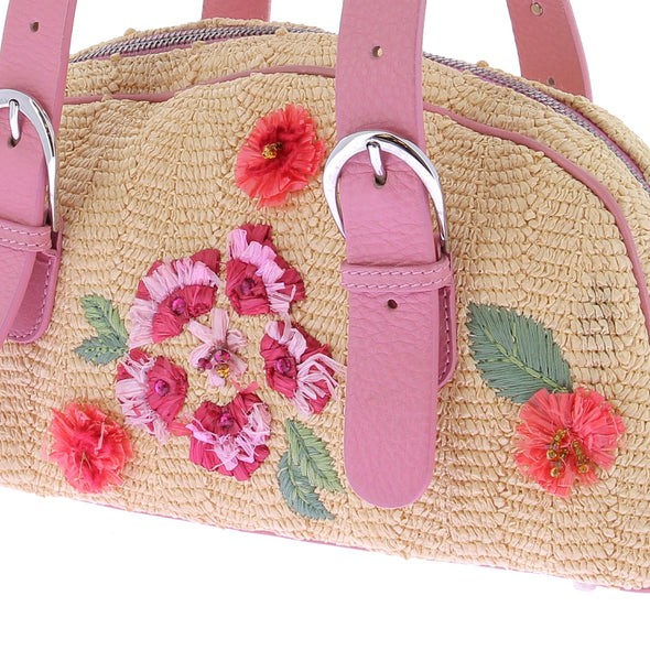 Sac à main en raphia brodé