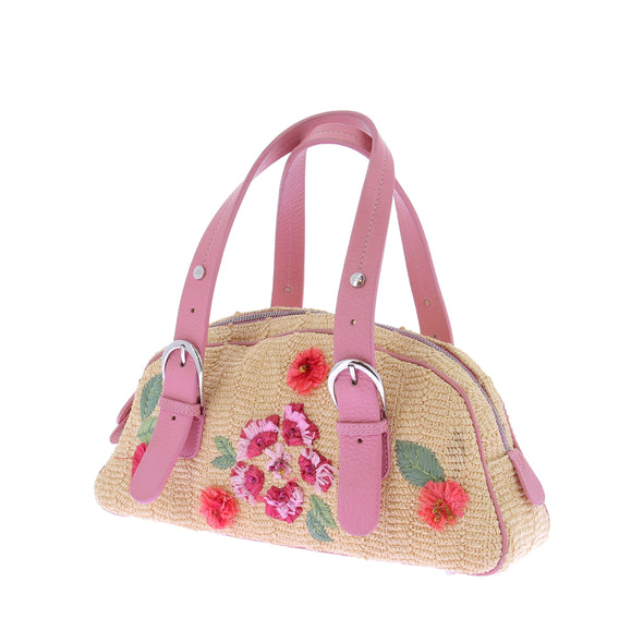 Sac à main en raphia brodé