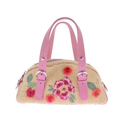 Sac à main en raphia brodé