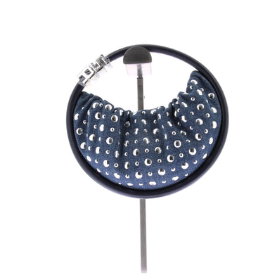 Sac "Domino mini" en denim et studs argentés