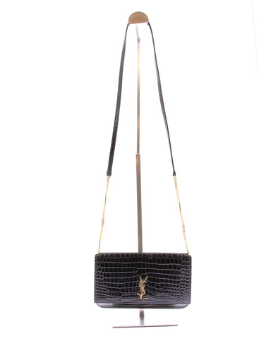 Pochette "Cassandre" en cuir embossé noir