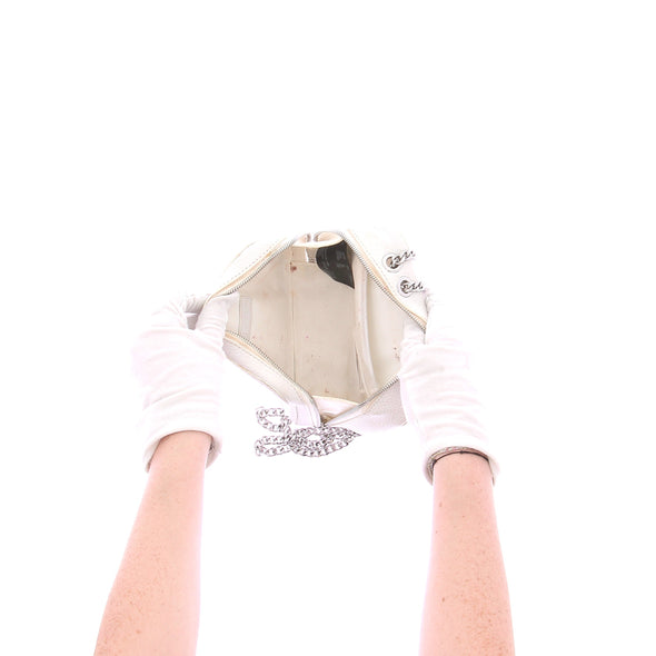 Sac à main en cuir blanc