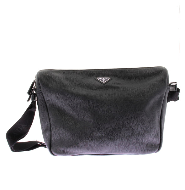 Sac en cuir grainé noir