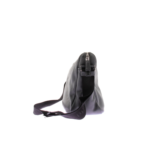 Sac en cuir grainé noir