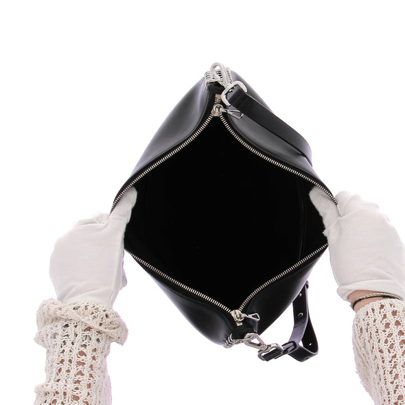 Sac Hobo en cuir noir
