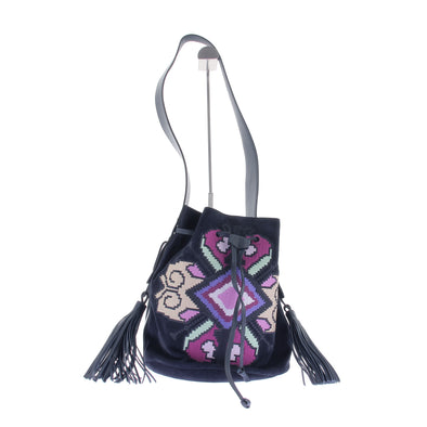 Sac sceau en cuir suédé