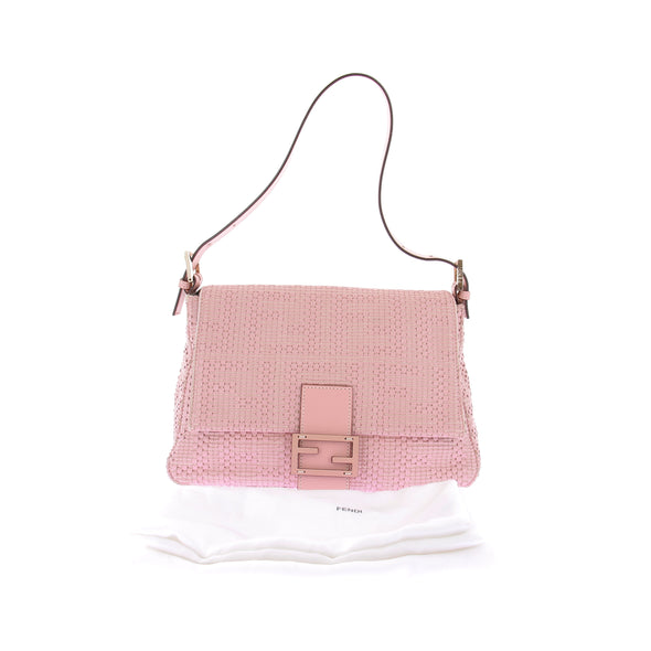 Sac à main "Mamma Baguette" en cuir rose