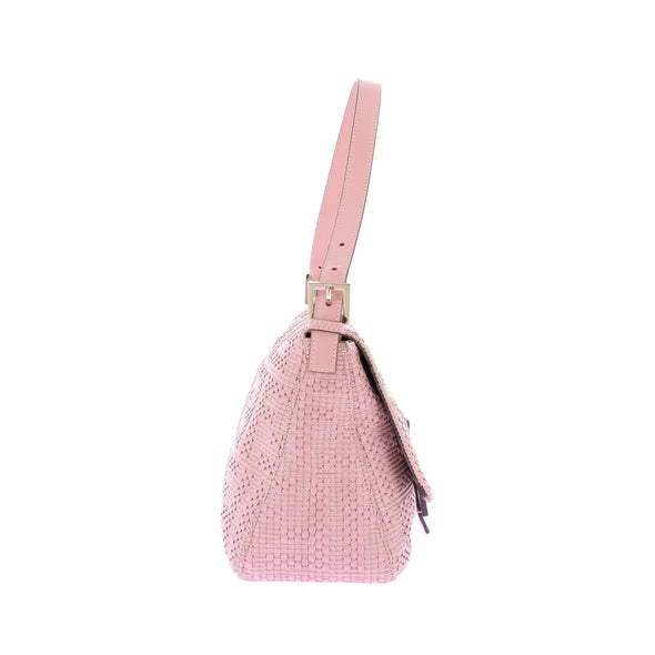 Sac à main "Mamma Baguette" en cuir rose