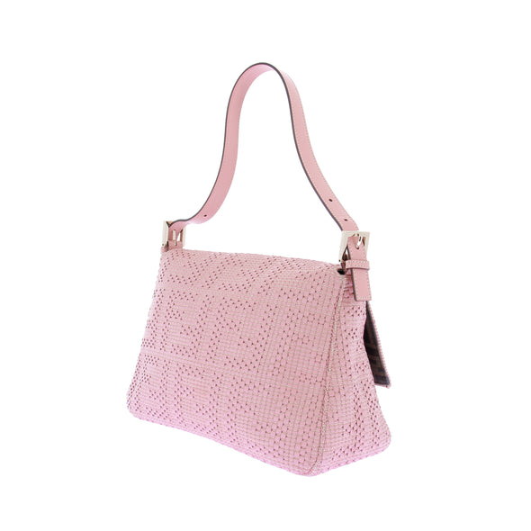 Sac à main "Mamma Baguette" en cuir rose