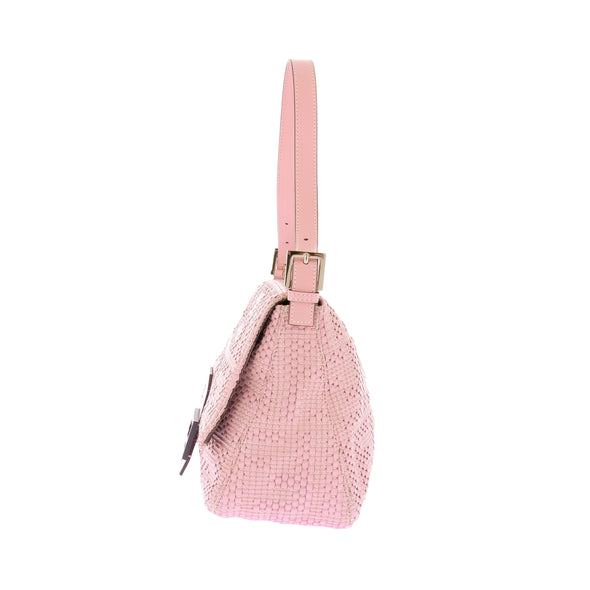 Sac à main "Mamma Baguette" en cuir rose