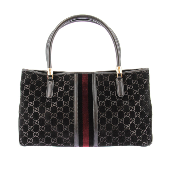 Sac "GG Web Tote" en daim et velours