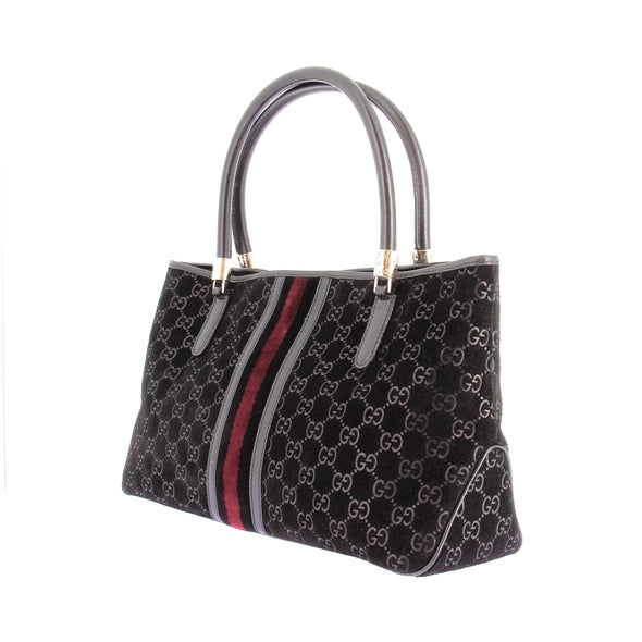 Sac "GG Web Tote" en daim et velours