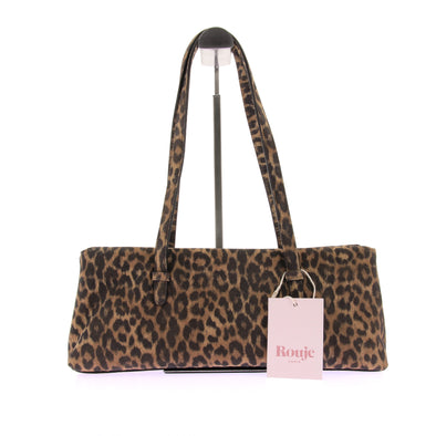 Sac "90's" allongé en cuir léopard