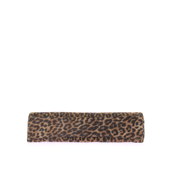 Sac "90's" allongé en cuir léopard