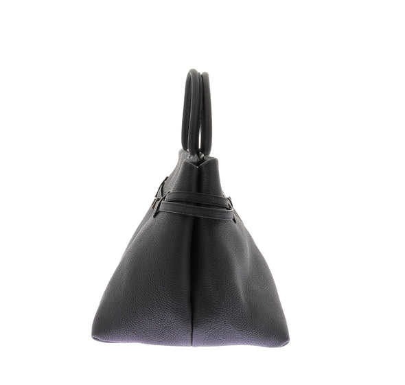 Sac "Le Cambon 35" en cuir grainé noir
