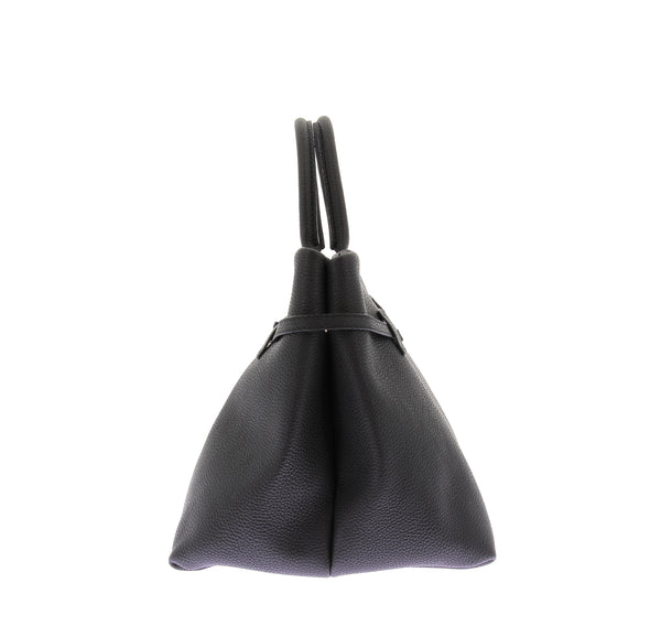 Sac "Le Cambon 35" en cuir grainé noir