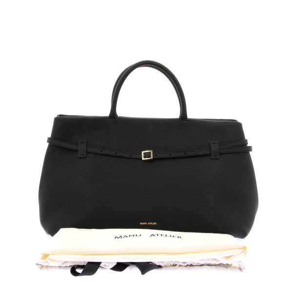 Sac "Le Cambon 35" en cuir grainé noir