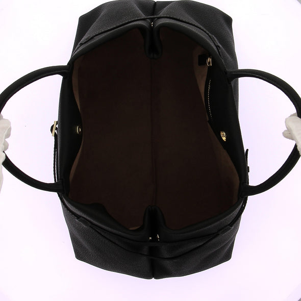 Sac "Le Cambon 35" en cuir grainé noir