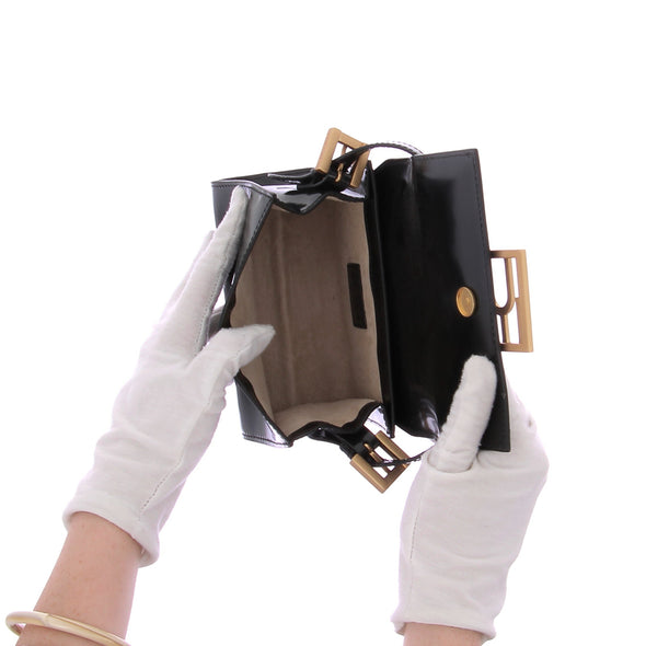 Mini sac "Fran" en cuir noir