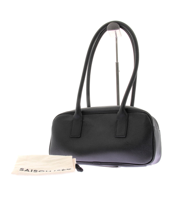 Sac porté épaule "Fiona" en cuir noir