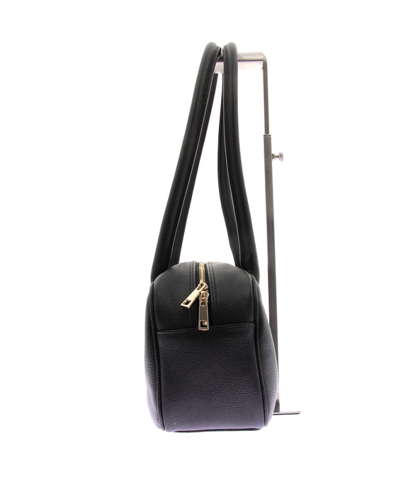 Sac porté épaule "Fiona" en cuir noir