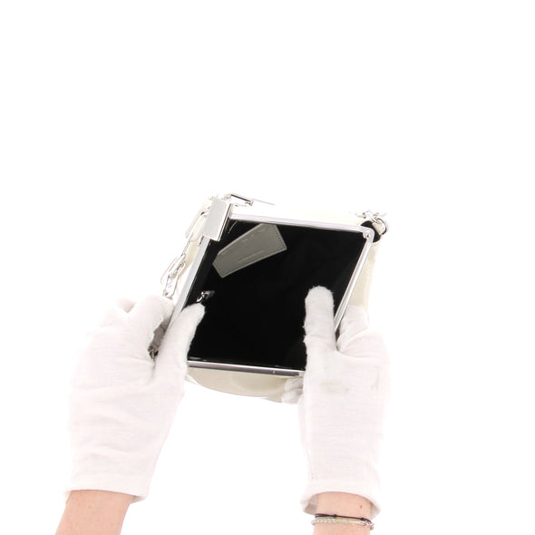 Sac "Prisma Limewash Creased Leather" blanc