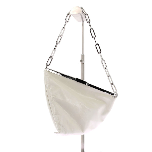 Sac "Prisma Limewash Creased Leather" blanc