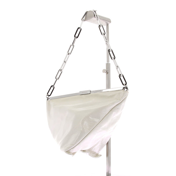 Sac "Prisma Limewash Creased Leather" blanc