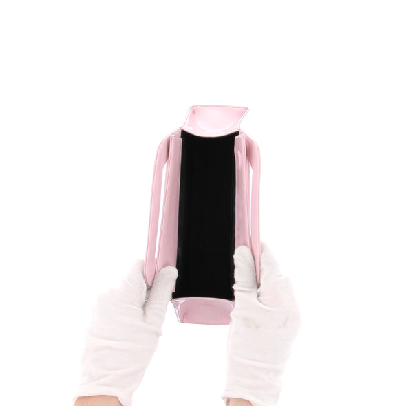 Sac à main rigide en cuir rose