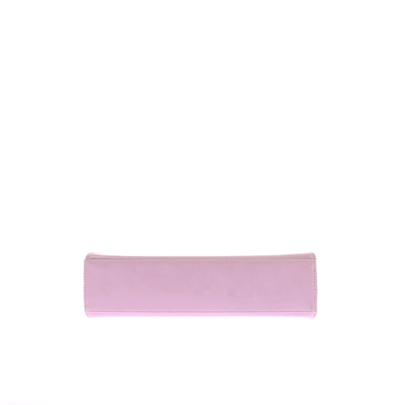 Sac à main rigide en cuir rose