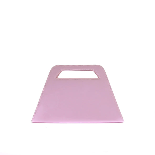 Sac à main rigide en cuir rose