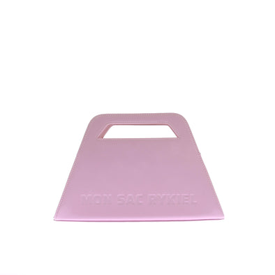 Sac à main rigide en cuir rose