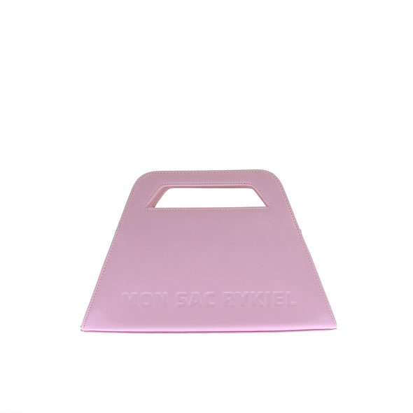 Sac à main rigide en cuir rose