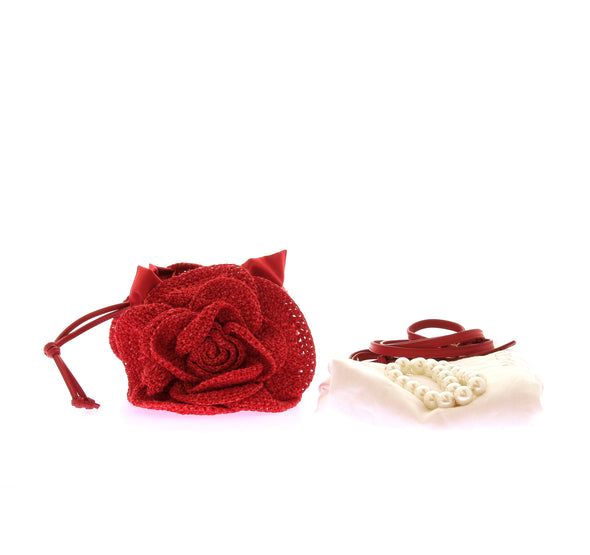 Sac à main en crochet rouge