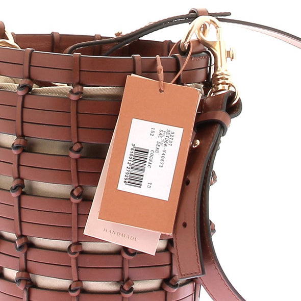 Sac sceau en cuir tressé