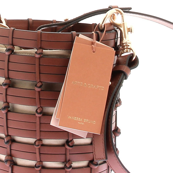 Sac sceau en cuir tressé